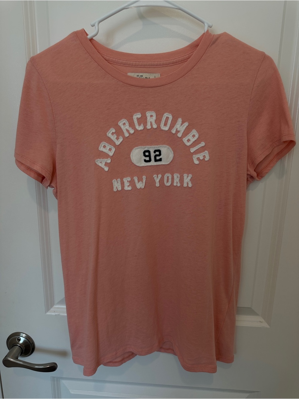Abercrombie & Fitch Y2K Tee Womens L Pink 92 New York Graphic Shirt